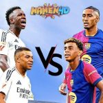 Poster pertandingan El Clasico antara Real Madrid dan Barcelona, menampilkan pemain bintang,